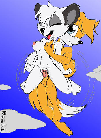 anthro balls barby_koala breasts canine cum cum_in_pussy cum_inside flying fox from_behind fur furry koala marsupial mile_high_club multiple_tails nipples penis sega sonic_(series) tails vaginal_penetration