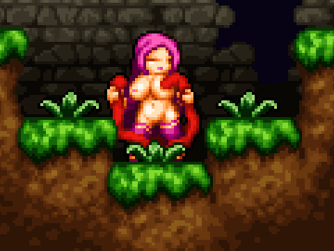 animated, breasts, demon, demon girl, energy drain, female, libra heart, milking tentacles, monster, pixel animation, pixel art, succubus, tentacle, tentacle sucking breasts
