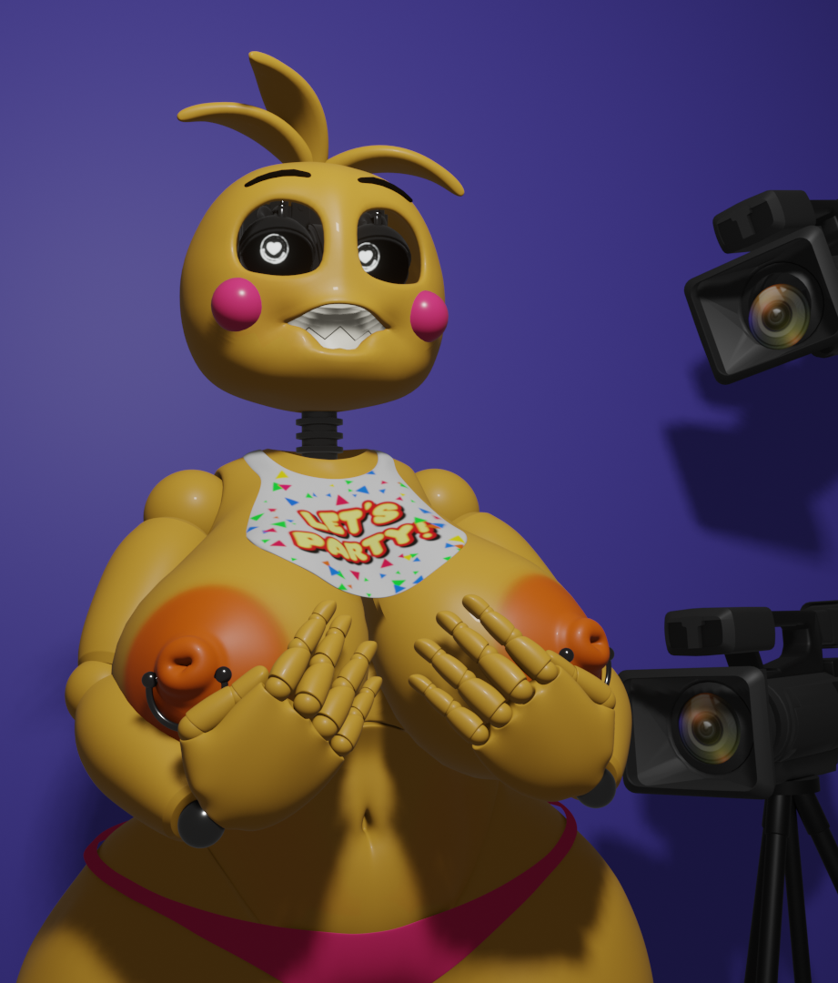 1girls 3d 3d_(artwork) big_breasts breasts chica female five_nights_at_freddy's five_nights_at_freddy's_2 kusk759 lovetaste_chica scottgames toy_chica_(fnaf) toy_chica_(love_taste)