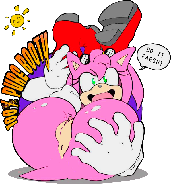 amy_rose anthro anus ass boots clitoris clothing dialogue english_text erect_clitoris female female_only fur furry furry_only green_eyes hair hedgehog jiky meme pink_hair presenting presenting_anus presenting_pussy pussy sega smile solo sonic_(series) sun sunglasses tail text translucent