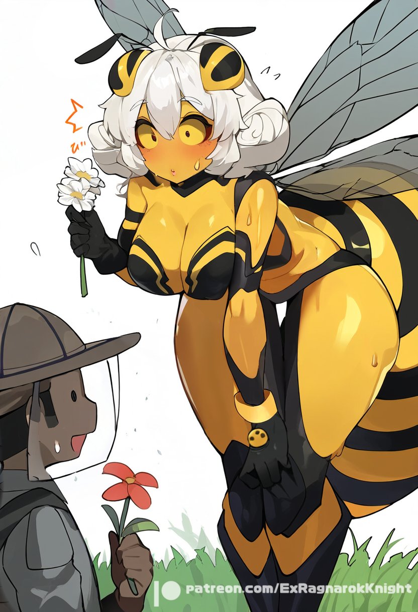 ai generated, bee girl, ex-ragnarokknight, exragnarokknight, female, insect girl, insect humanoid, tagme