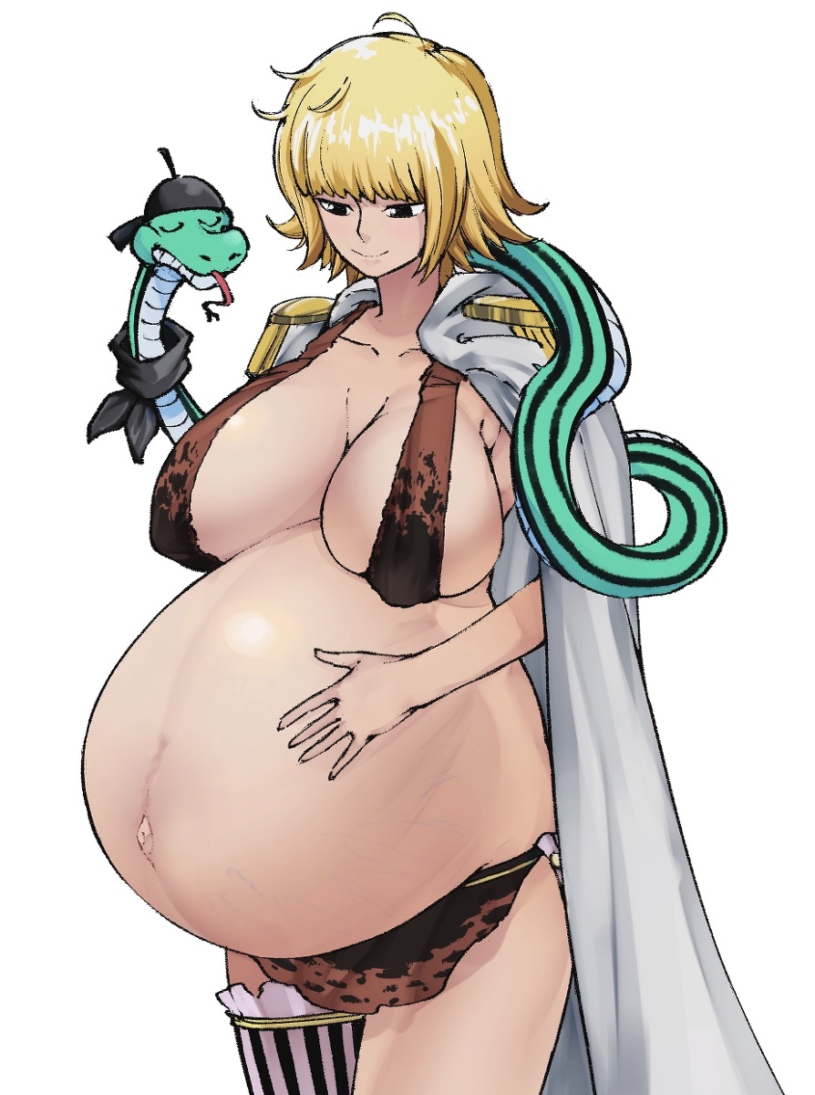 artist_request big_belly calm female female_only happy huge_belly marguerite one_piece pregnancy pregnant pregnant_belly pregnant_female sideboob