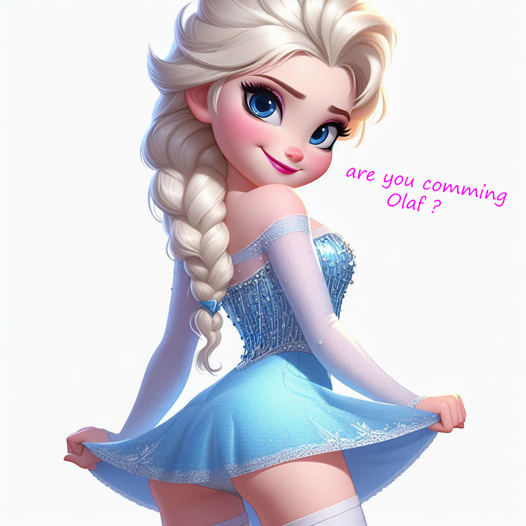 ai_generated cute elsa_(frozen) inviting_to_sex lifting_skirt lipstick smiling sombra11 sugestive_pose