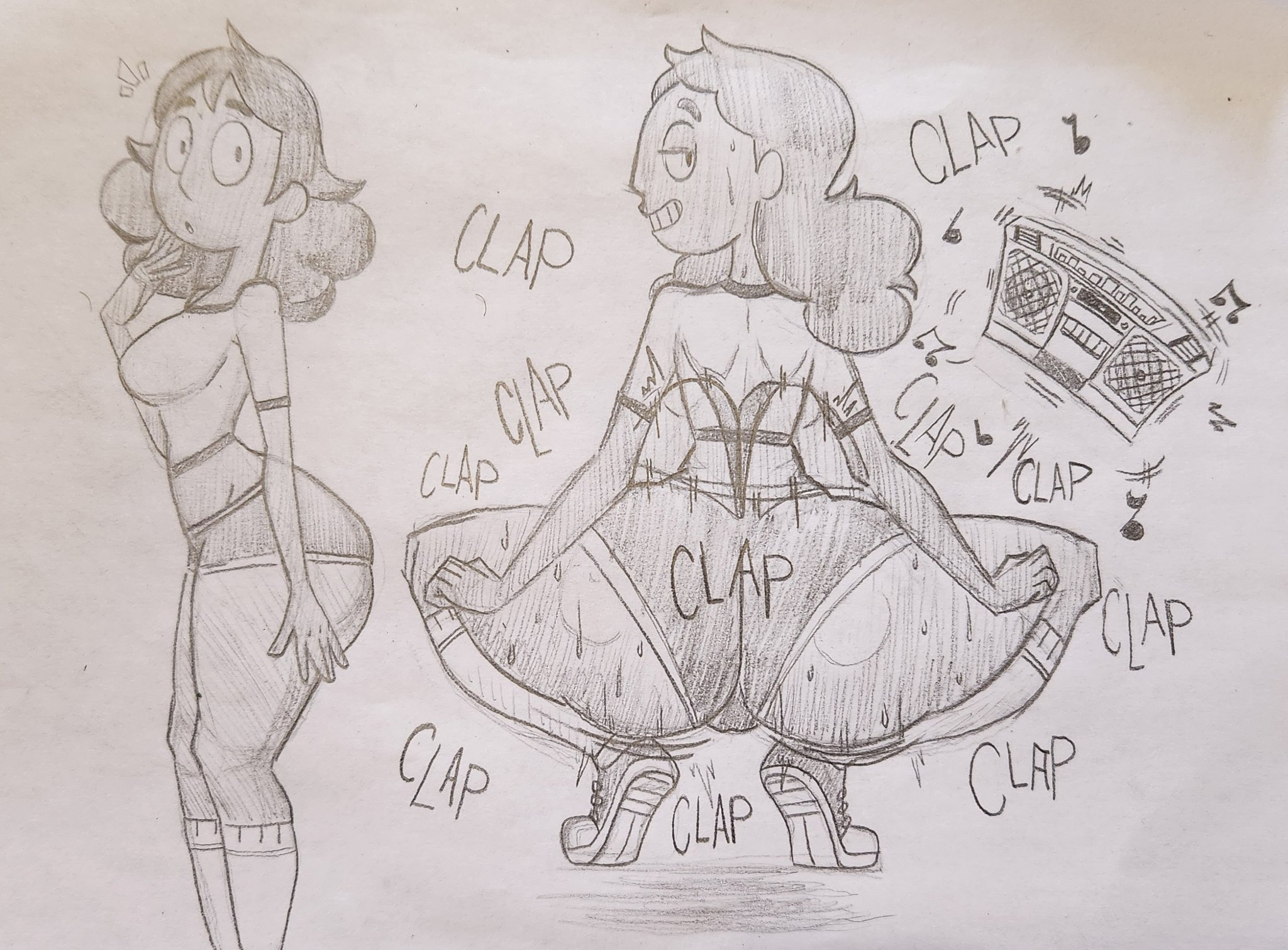 aged up, ass, ass clapping, ass shake, athletic, athletic shorts, bent over, big ass, big butt, booty shorts, bottom heavy, bouncing ass, breasts, bubble ass, bubble butt, cartoon network, clapping cheeks, clothing, connie maheswaran, crouching, dolphin shorts, fat ass, fat butt, female, female only, gold boombox (prevence), greyscale, huge ass, huge butt, large ass, large butt, looking at viewer, looking back, monochrome, oddman draws, shirt, shoes, short shorts, shorts, socks, solo, sportswear, squatting, steven universe, steven universe future, thick ass, thick thighs, twerking, viewed from behind, wide hips
