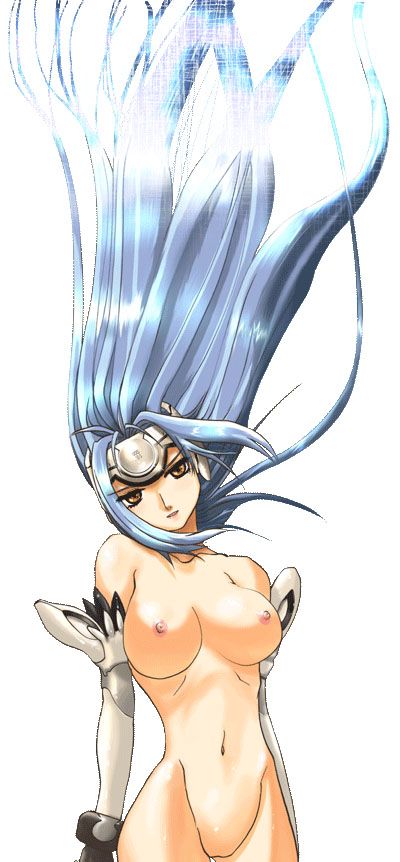 1girls blue_hair breasts elbow_gloves erect_nipples female gloves headband kos-mos large_breasts long_hair nipples no_pussy novagina nude rikudou_koushi solo xenosaga xenosaga_episode_i