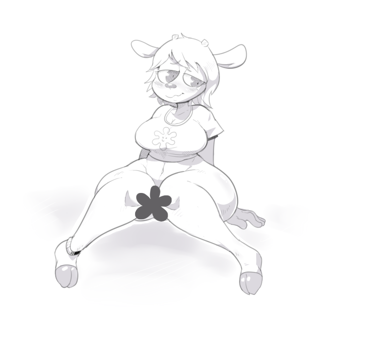 black_and_white censored furry lammy_lamb mangneto parappa_the_rapper playstation plump sony sony_corporation sony_interactive_entertainment tagme um_jammer_lammy wide_hips