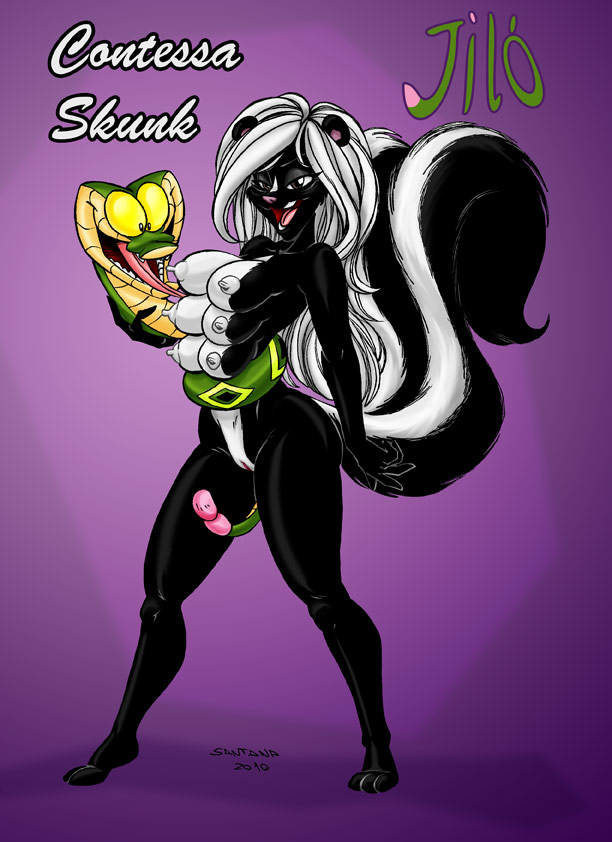 anthro breasts contessa contessaskunk jilo pose skunk snake tagme