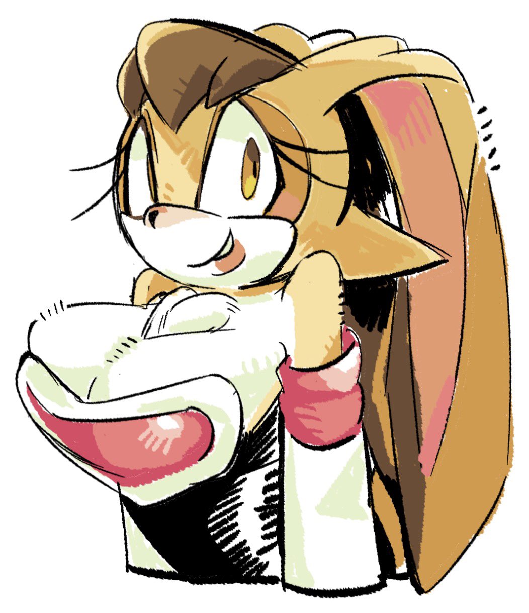 2026, amber eyes, anthro, armwear, bare shoulders, big breasts, big ears, breasts, brown hair, chest tuft, cleavage, cnggu13, cosplay, digital drawing (artwork), digital media (artwork), elbow gloves, eyelashes, floppy ears, fur, furry, furry female, gloves, half-length portrait, handwear, hi res, high resolution, highres, lagomorph, large breasts, lips, lipstick, looking at viewer, lop ears, mature anthro, mature female, portrait, rabbit girl, rouge the bat (cosplay), sega, sile, simple background, solo, sonic (series), sonic the hedgehog (series), tan body, tan fur, three-quarter portrait, tight clothing, tuft, vanilla the rabbit, white background, white body, white fur