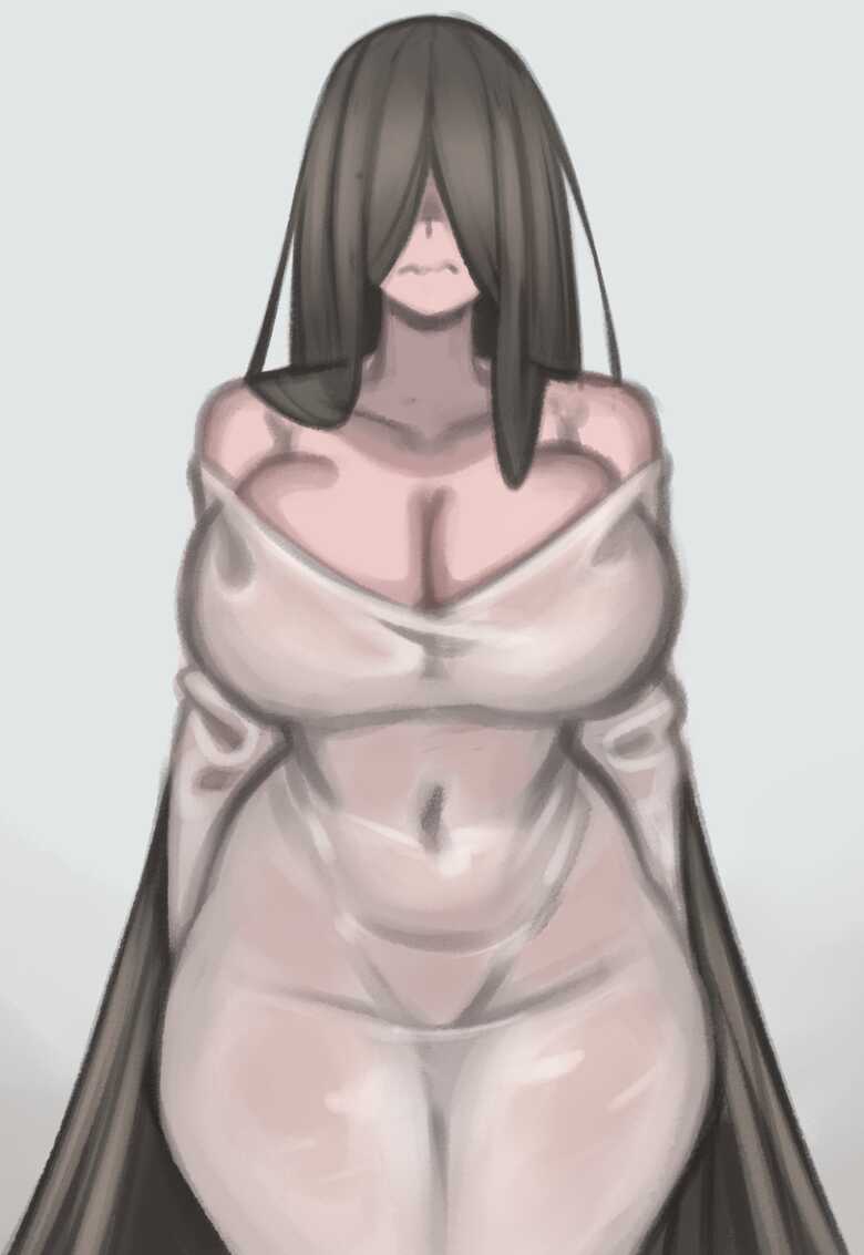 1girls, arms behind back, bare shoulders, belly, big breasts, black hair, breasts, busty, cleavage, clothing, curvaceous, curvy, curvy female, curvy figure, dress, female, female only, ghost, ghost girl, hair covering eyes, hair over eyes, hi res, hourglass figure, kelvin hiu, light skin, light-skinned female, long hair, nervous, pale skin, pale-skinned female, see-through clothing, solo, solo female, the ring, thick, thick thighs, thighs, tight clothing, tight dress, very long hair, voluptuous, voluptuous female, wet, wet body, wet clothes, wide hips, yamamura sadako