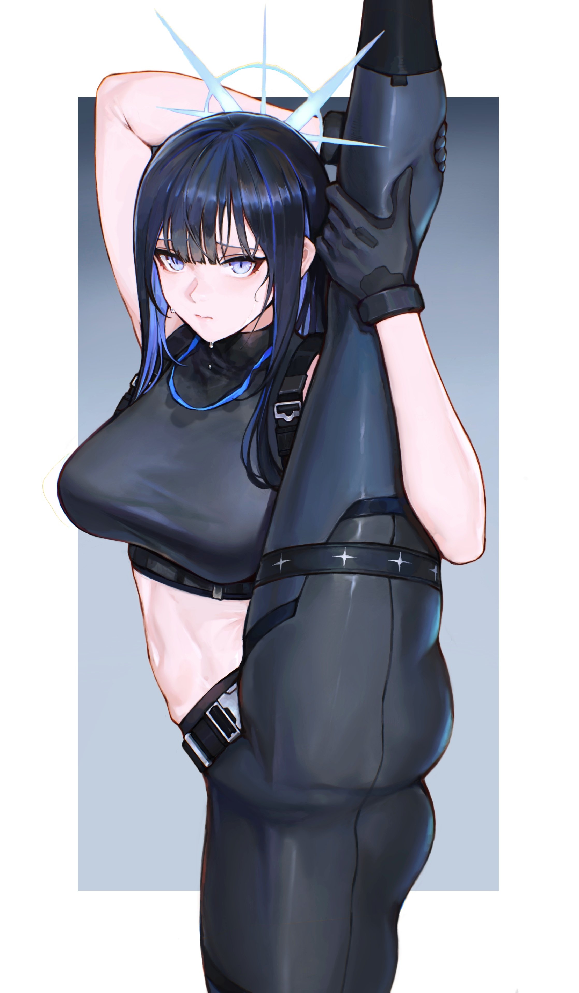arius satellite school student, arius squad (blue archive), blue archive, female, female only, iuui, saori (blue archive), tagme, tight clothing