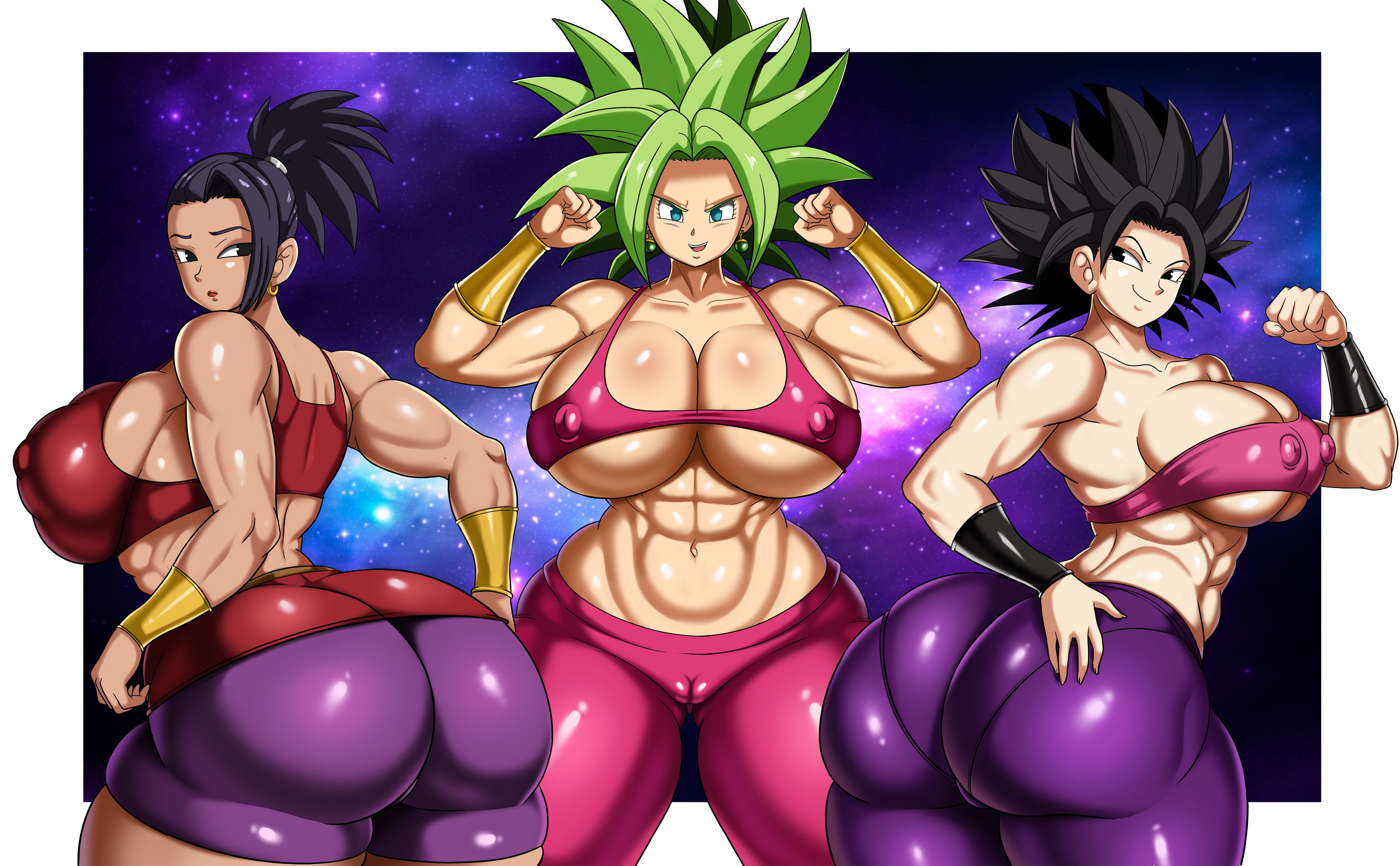 3girls, ass, big ass, big breasts, big butt, breasts, bubble ass, bubble butt, caulifla, dragon ball, dragon ball super, fat ass, fat butt, female, female only, fusion, huge ass, huge breasts, huge butt, kale, kefla, legendary super saiyan, multiple females, multiple girls, potara earrings, potara fusion, super saiyan, super saiyan 2, thick ass, thick butt, thick thighs, tournament of power, universe, universe 6/universe 7, vn simp