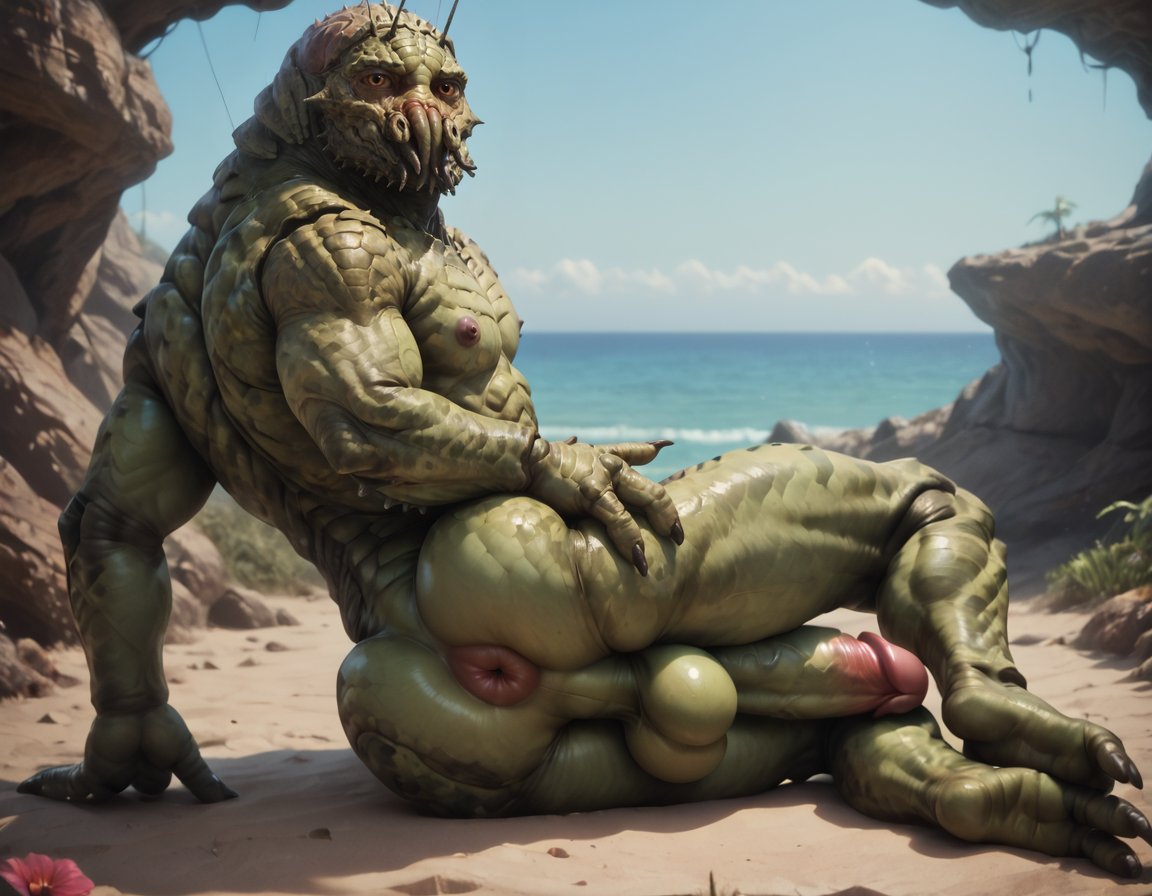 abs ai_generated alien anus ass ass_focus back back_muscles balls bara big_ass big_balls big_muscles big_nipples big_pecs big_penis booster_rex district_9 erect_nipples erection gay green_body huge_balls huge_cock huge_muscles huge_nipples huge_pecs humanoid hunk insects male male_only muscular muscular_humanoid muscular_male navel nipples nude pecs penis prawn_(district_9) solo water