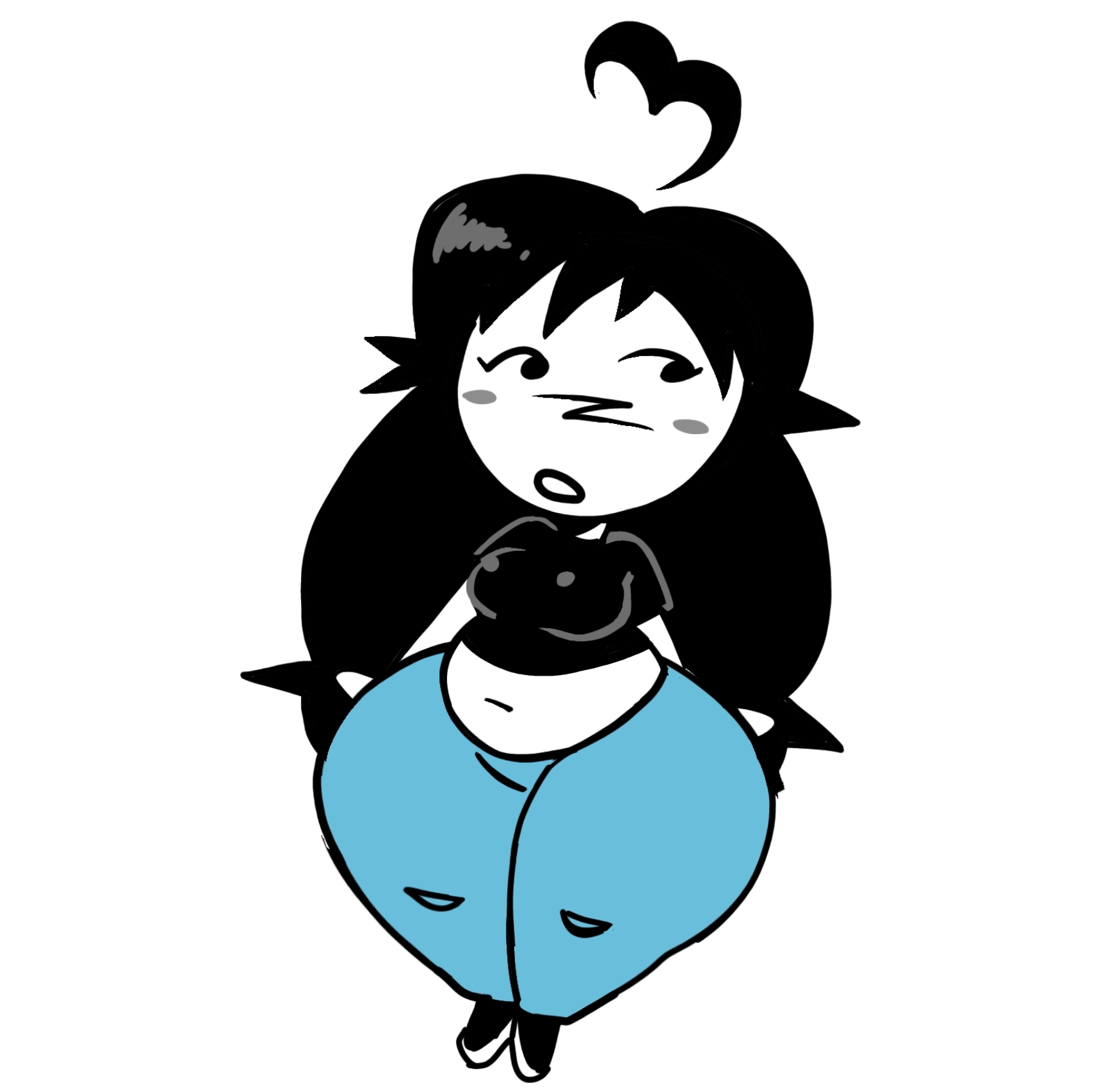 1girls, belly, belly button, big thighs, black hair, cheese (szisha), digital media, female, female focus, female only, jeans, mrpotato123 , solo, solo female, solo focus, tagme, thicc, thick, thick thighs, thighs