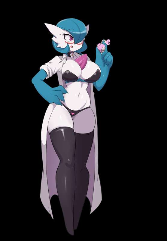 big breasts, breasts, dr. voir, female, fruit, gardevoir, lucyfercomic, pokemon, pokemon (species), shiny pokemon, thighhighs