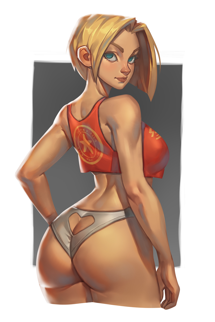 1girls ass big_ass blonde_hair blue_mary female king_of_fighters mick_cortes snk solo