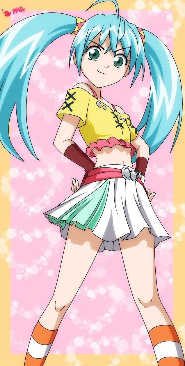 1girl 1girls bakugan bakugan_battle_brawlers belly_button blue_hair clothed gloves green_eyes hands knees legs light_skin long_hair no_pubic_hair petite runo_misaki sega sfw skirt small_breasts smile socks thighs twintails youjo