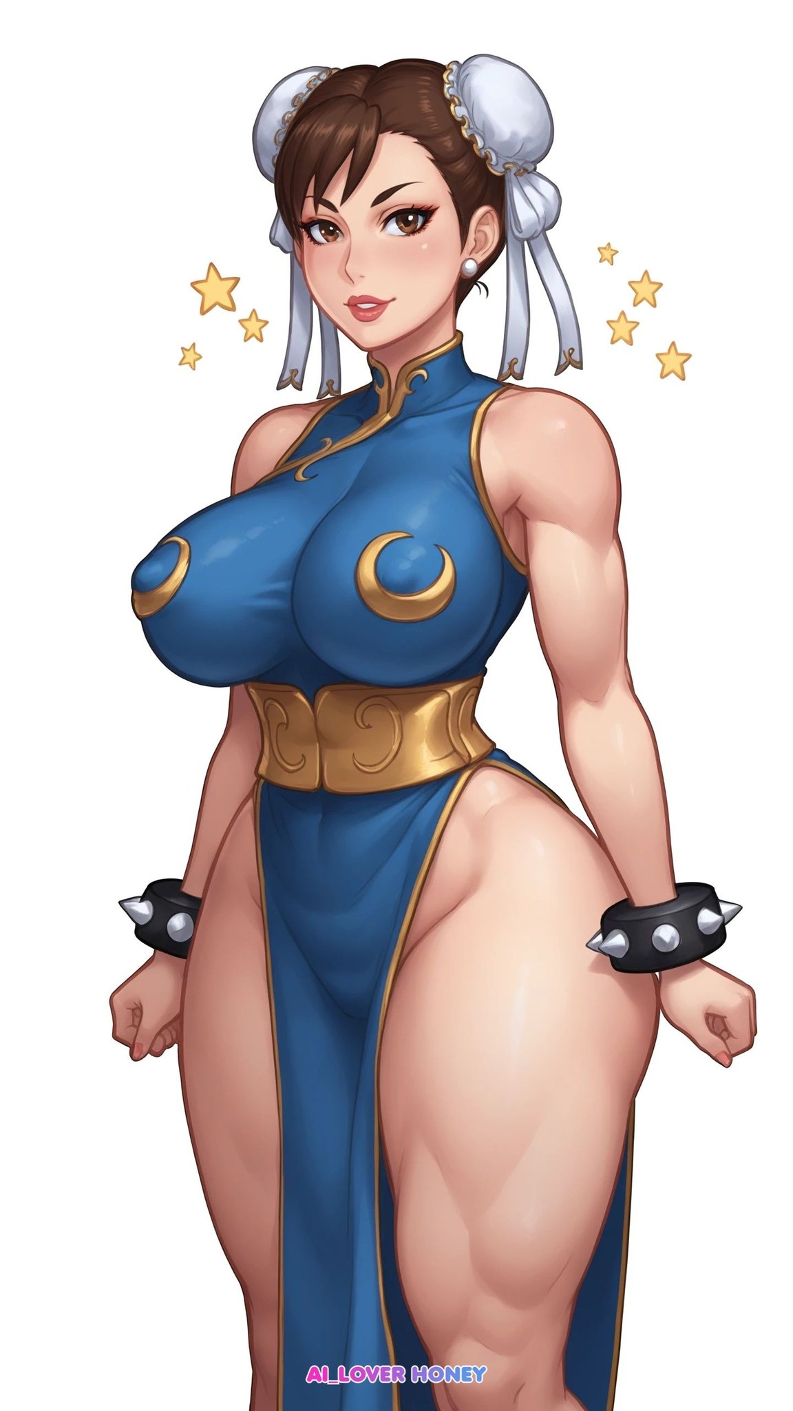 ai generated, ai loverhoney, breasts, chun-li, female, large breasts, street fighter, thick thighs