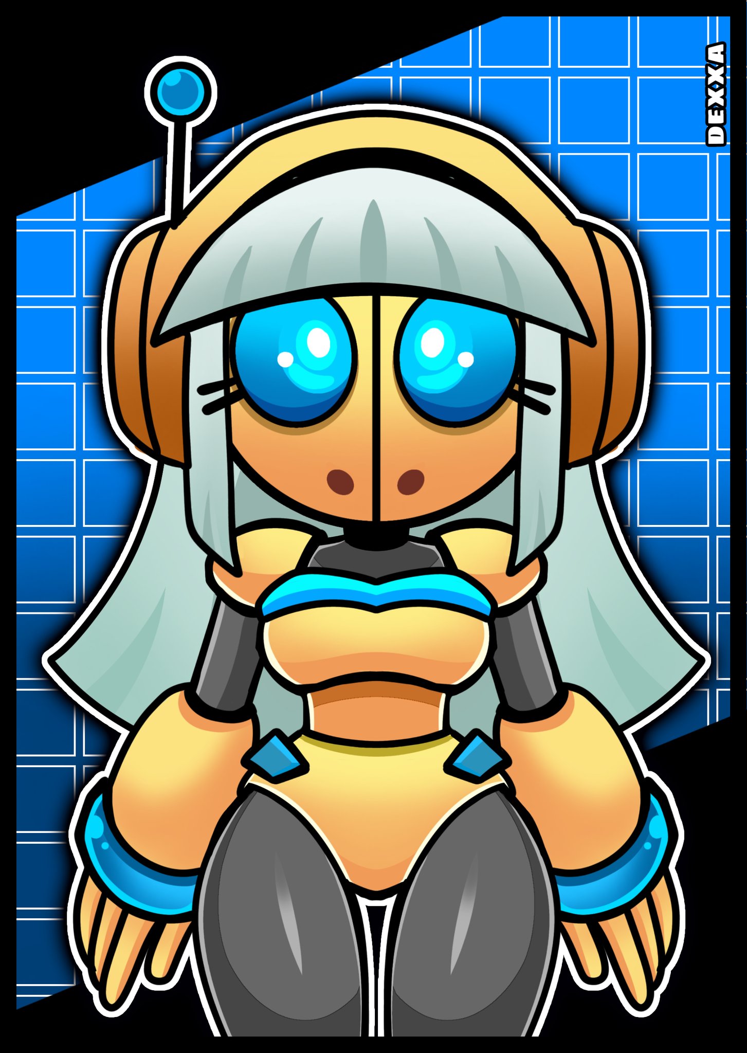 1girls, antenna wire, antennae, auto (geometry dash), dexxa, female, female only, geometry dash, robot, robot girl, tagme