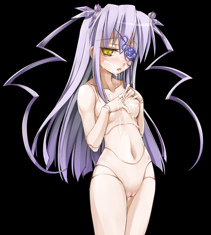 barasuishou blush breasts covering cum doll doll_joints eye_patch hair_ornament long_hair navel nipples nude nude_cover open_mouth purple_hair pussy rozen_maiden sasa_ichi tears tied_hair twintails uncensored yellow_eyes