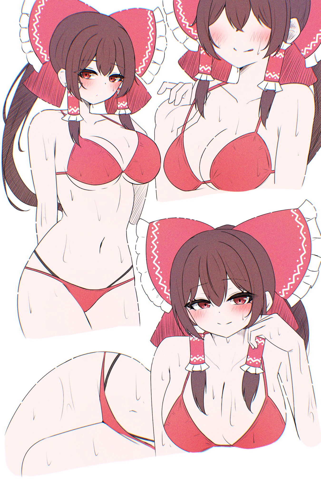 1girls, bikini, breasts, female, female only, mikan7f, reimu hakurei, tagme, touhou