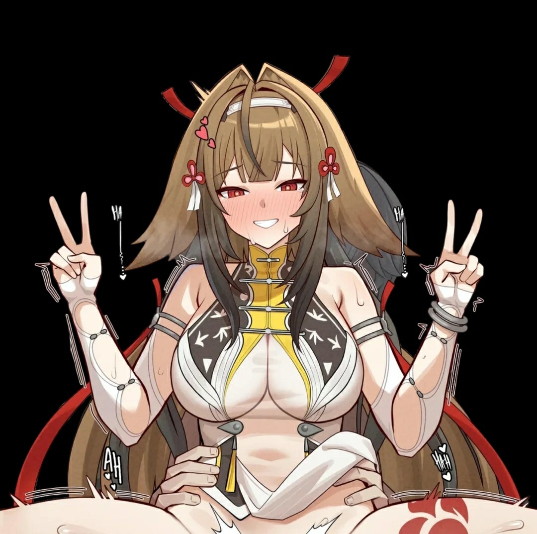 1boy, 1girl, animal ears, blush, double v, implied sex, long hair, short hair, v, wise (zenless zone zero), ye shunguang, zenless zone zero