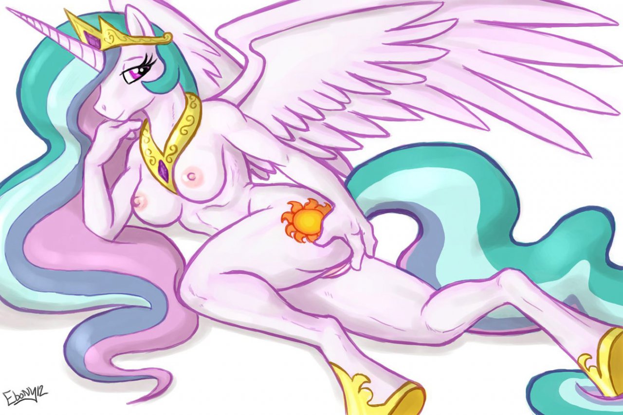 alicorn anthro ass ebonyleopard equine female friendship_is_magic horn my_little_pony nude princess_celestia_(mlp) pussy solo wings