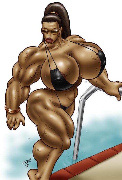 breasts busty dark-skinned_female g.e-hentai gideon gideon-hoss gideonhoss glasses human megane meganekko muscular_female wet