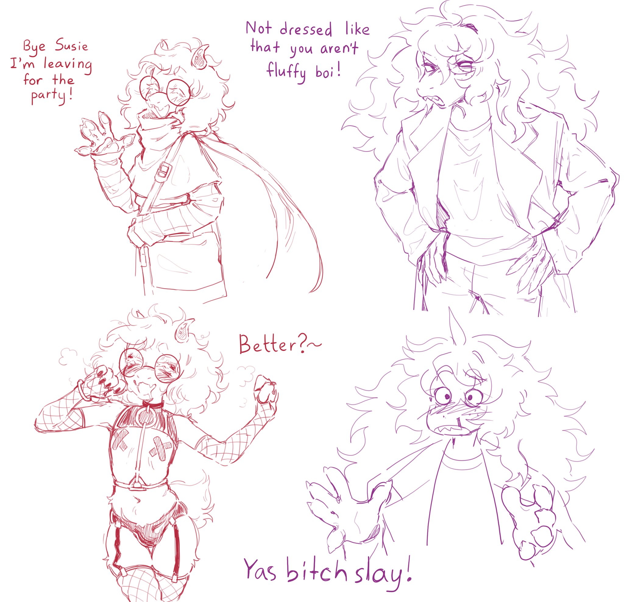 deltarune, dialogue, femboy, furry, goat, nosebleed, ralsei, scalie, susie (deltarune), twink