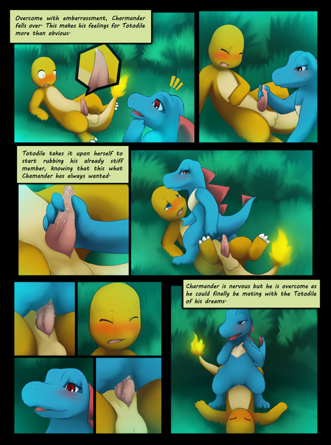 balls charmander comic darkmirage english_text female fire male nintendo penis pokémon_(species) pokemon pokemon_gsc pokemon_rgby pussy tail tail_fire totodile