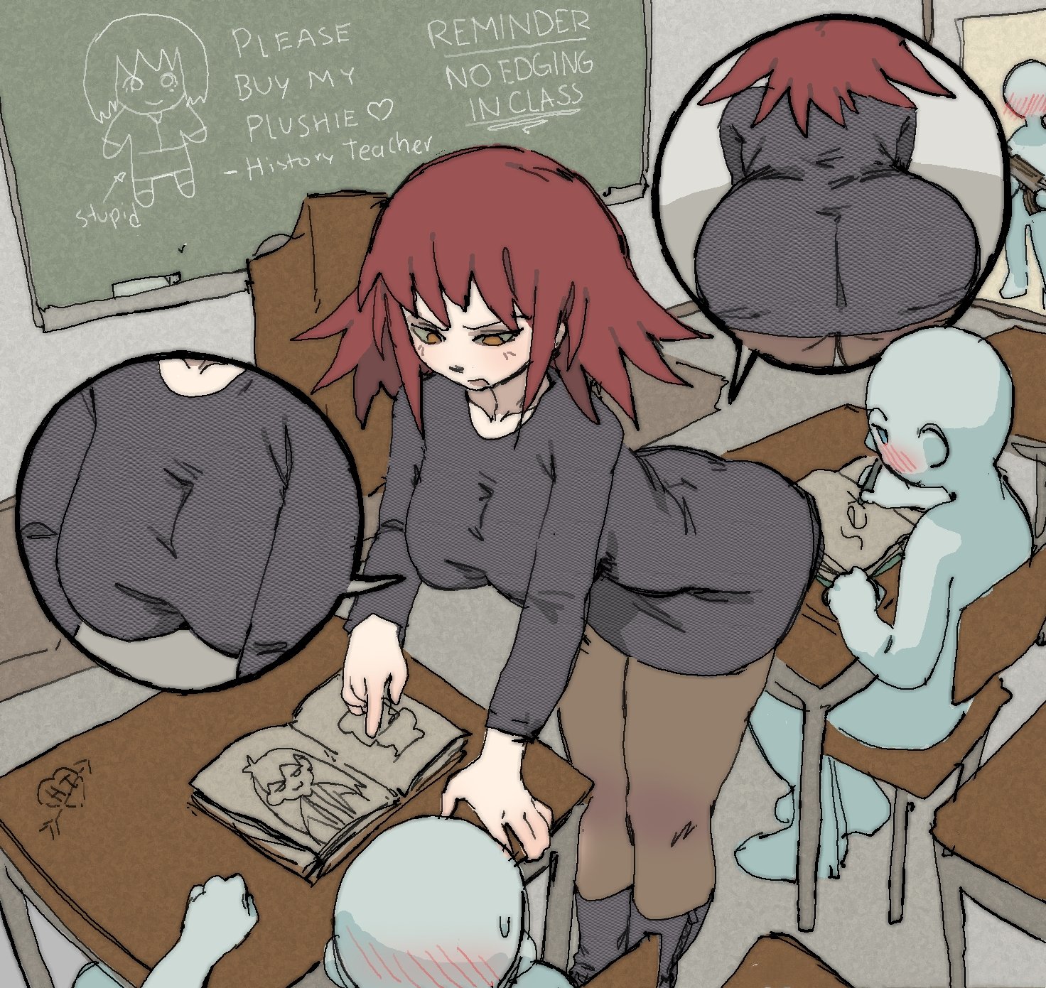 amlogamer, ass, breasts, classroom, embarrassed, female, horny, joke, teacher