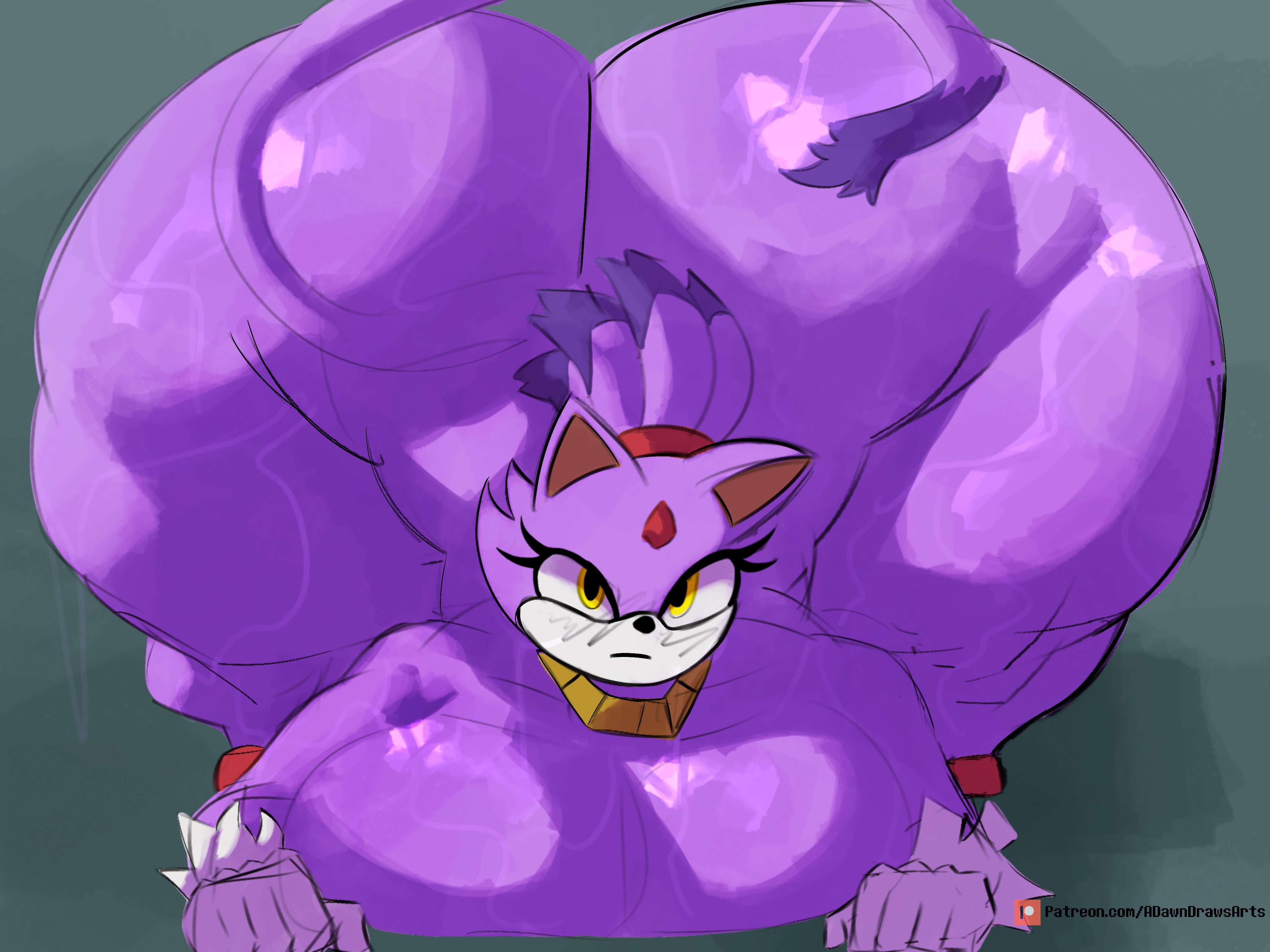 1girls, adawndraws, anthro, ass, big ass, big breasts, blaze the cat, breasts, bubble butt, fat ass, feline, female, female only, furry, furry only, huge ass, huge breasts, hyper ass, large ass, looking at viewer, looking up, massive ass, nude, nude female, solo, sonic (series), sonic the hedgehog (series), tail, thick ass, thick thighs, thunder thighs, wide hips