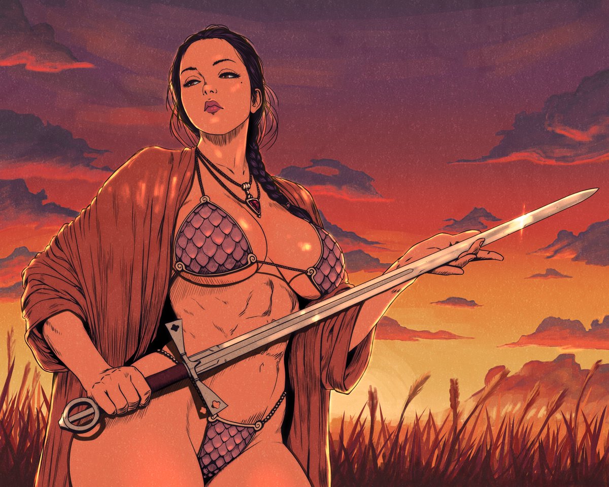 1girls, 2025, abs, amazon, amazonian, armor, armor bikini, armored bikini, armored female, athletic, athletic female, big breasts, bikini, black hair, braid, braided hair, breasts, brown eyes, brutalxbasics, cropland, curvaceous, curvy, curvy body, curvy female, curvy figure, digital media (artwork), eyebrows, eyelashes, female, female focus, female only, field, fit, fit body, fit female, glint, highleg, highleg bikini, hourglass figure, light skin, light-skinned female, long black hair, long hair, mail, mature, mature female, metal, muscles, muscular, muscular arms, muscular female, muscular legs, muscular thighs, narrow waist, original, original character, outdoors, outside, scale armor, sky, solo, solo female, strong, strong female, sunset, sword, thick legs, thick lips, thick thighs, thighs, toned, toned female, voluptuous, waist, weapon, wide hips