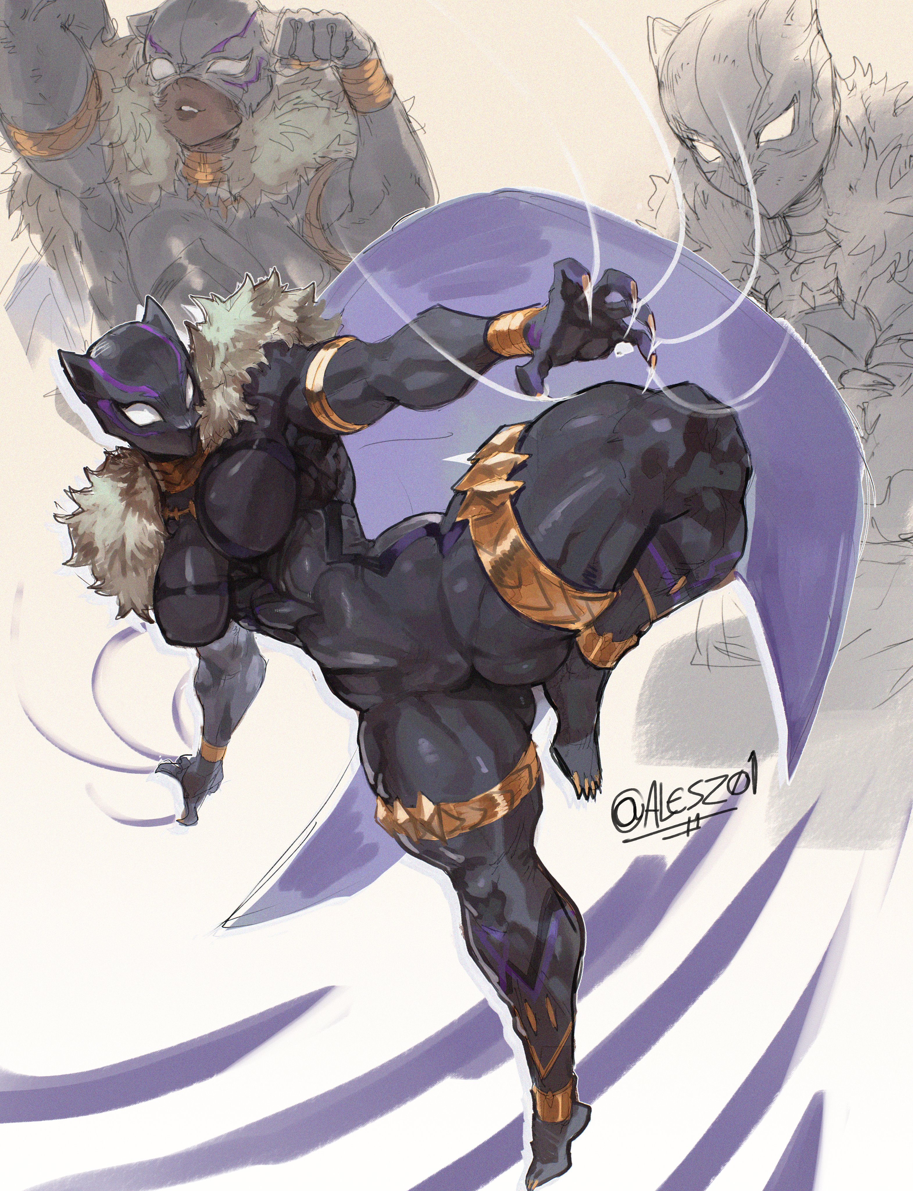 1girls, 2026, al3s, alesz01, black panther (marvel), black panther (shuri), bodysuit, cape, claws, collar, female, female only, marvel, marvel comics, marvel tokon: fighting souls, mask, masked, masked female, muscular, muscular arms, muscular female, muscular legs, muscular thighs, shuri (marvel tokon), shuri (marvel), skin tight, thick hips, thick legs, thick thighs, thighhighs, thighs, tight clothes, tight clothing, white eyes