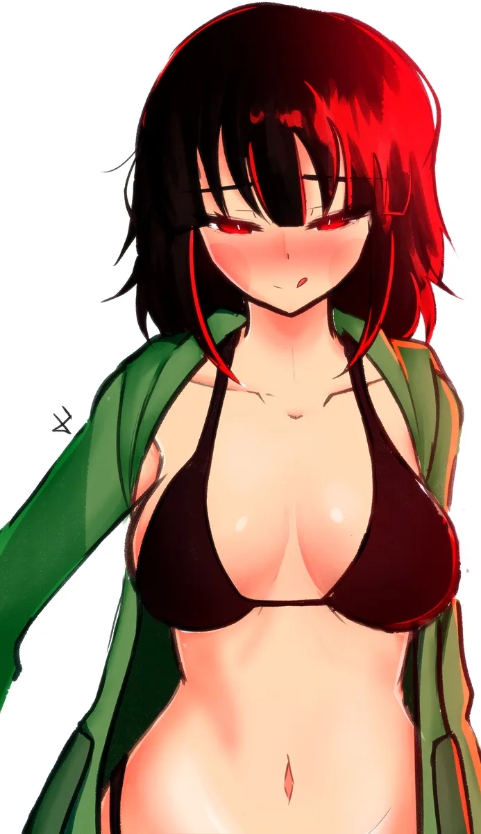 artist request, bra, chara, female chara, female focus, female only, midriff, presenting, solo, solo female, solo focus, tummy, undertale, undertale (series)