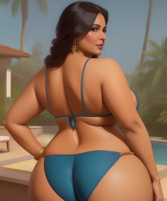 ai_generated bbw big_ass bikini huge_ass indian indian_female pornpen thick