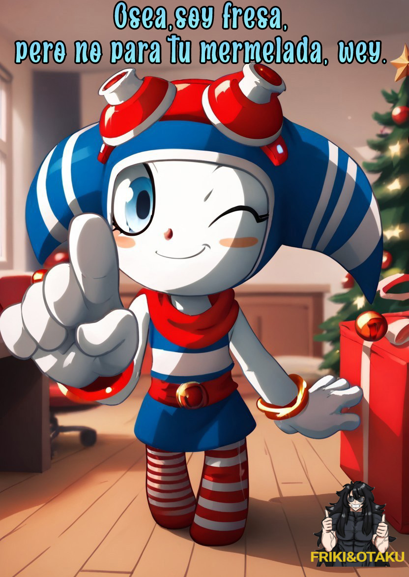 ai_generated blue_eyes christmas cute friki8otaku jester_cap jester_hat mery_(wiwichu) pale_skin wiwichus