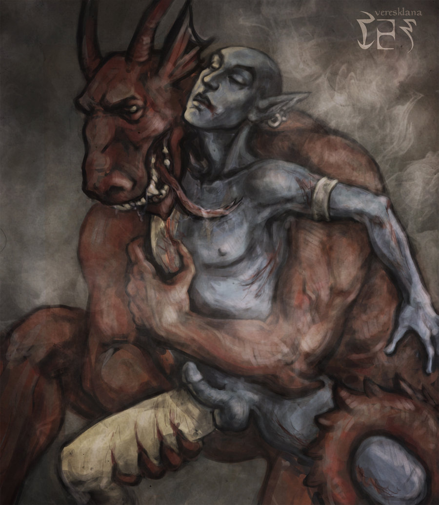 2boys artist_request bald bald_man daedra demon_horns elf erection male molag_bal morrowind multiple_males muscular muscular_male rapist rapist_official red sex the_elder_scrolls tongue_out two_tone_body vivec yaoi