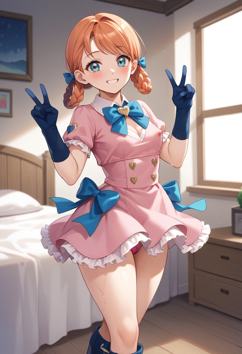 ai_generated annette annette_fantine_dominic cute fire_emblem fire_emblem:_three_houses fire_emblem_warriors:_three_hopes orange_hair schoolgirl small_breasts thick_thighs