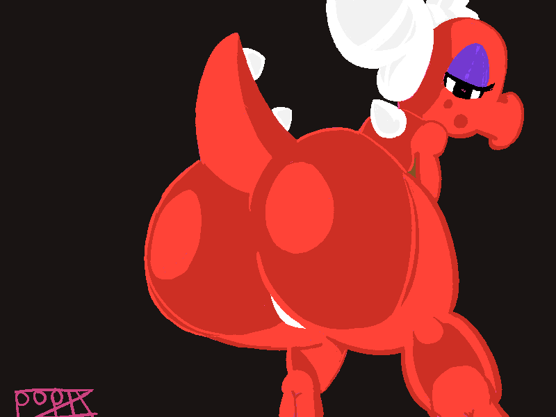 1girls ass big_ass big_butt big_thighs birdo black_eyes bow bubble_ass bubble_butt butt curvy eyeshadow female female_only half-closed_eyes looking_at_viewer looking_back looking_back_at_viewer mario_(series) nintendo purple_eyeshadow rear_view red-skinned_female red_skin self_upload solo suggestive_look tail thick thick_ass thick_butt thick_hips thick_thighs thighs white_bow wide_hips