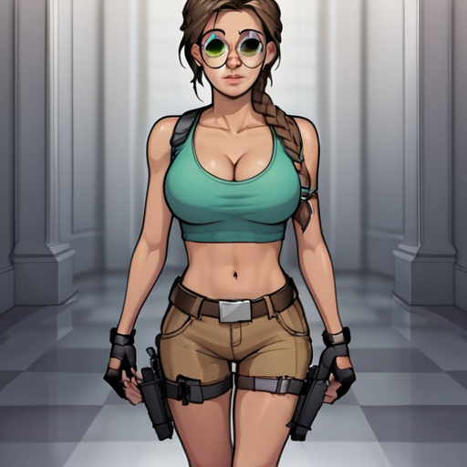 ai_generated female hot_shorts lara_croft sexy solo tank_top tomb_raider