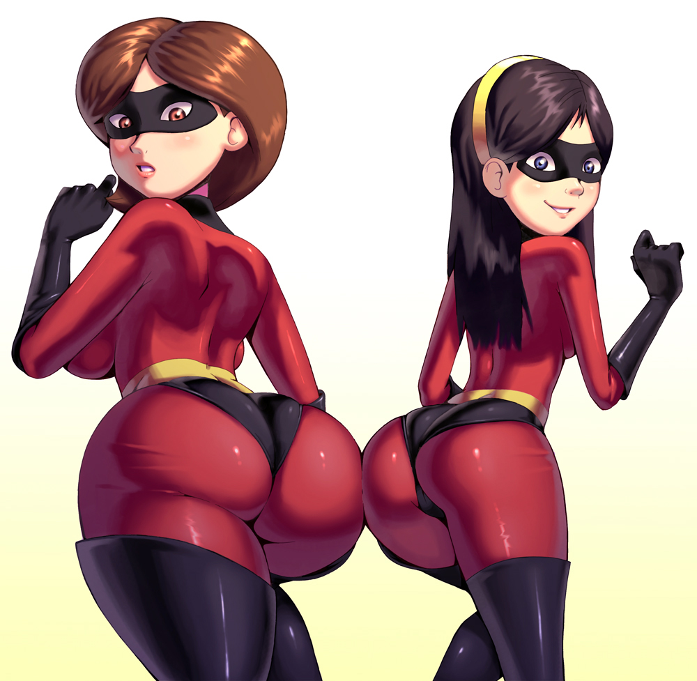 2girls apostle armwear ass big_ass big_breasts big_butt black_hair blue_eyes blush bodysuit boots breasts brown_eyes brown_hair brunette busty butt cameltoe clothed clothed_female clothes clothing color colored curvaceous curvy dark_hair dat_ass disney domino_mask elastigirl elbow_gloves eyewear female female_only footwear gloves hair hairband handwear helen_parr human human_only large_ass large_breasts legwear long_boots long_gloves long_hair looking_at_viewer looking_back mask medium_hair milf mother_and_daughter multiple_females multiple_girls pixar round_ass short_hair smile smiling standing superheroine the_incredibles thick_ass thighhigh_boots thighhighs tight_clothing violet_parr voluptuous white_background wide_hips yellow_background