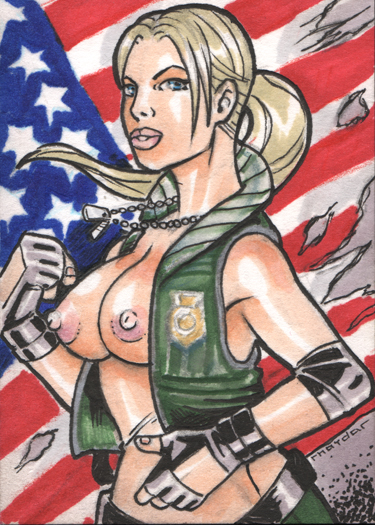 2d american_flag female female_only flag human mortal_kombat mortal_kombat_(2011) rhaydar solo sonya_blade tagme topless topless_female