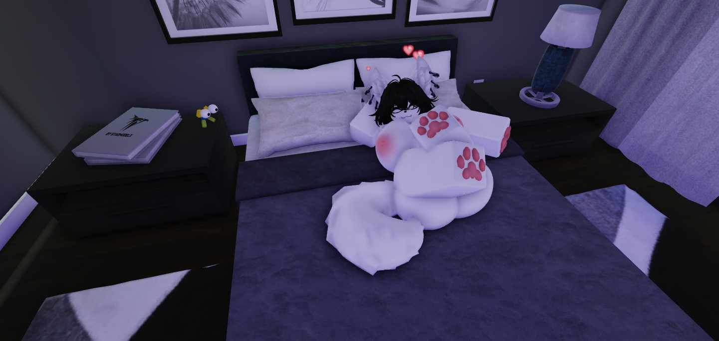 3d, bed, bedroom, big ass, big breasts, big thighs, breasts, female, furry, furry female, furry tail, laying on bed, legs up, noob, noob (roblox), nsfwklown, paws, roblox, roblox avatar, roblox studio, robloxian, surprised, tagme, wolf girl, wolf tail