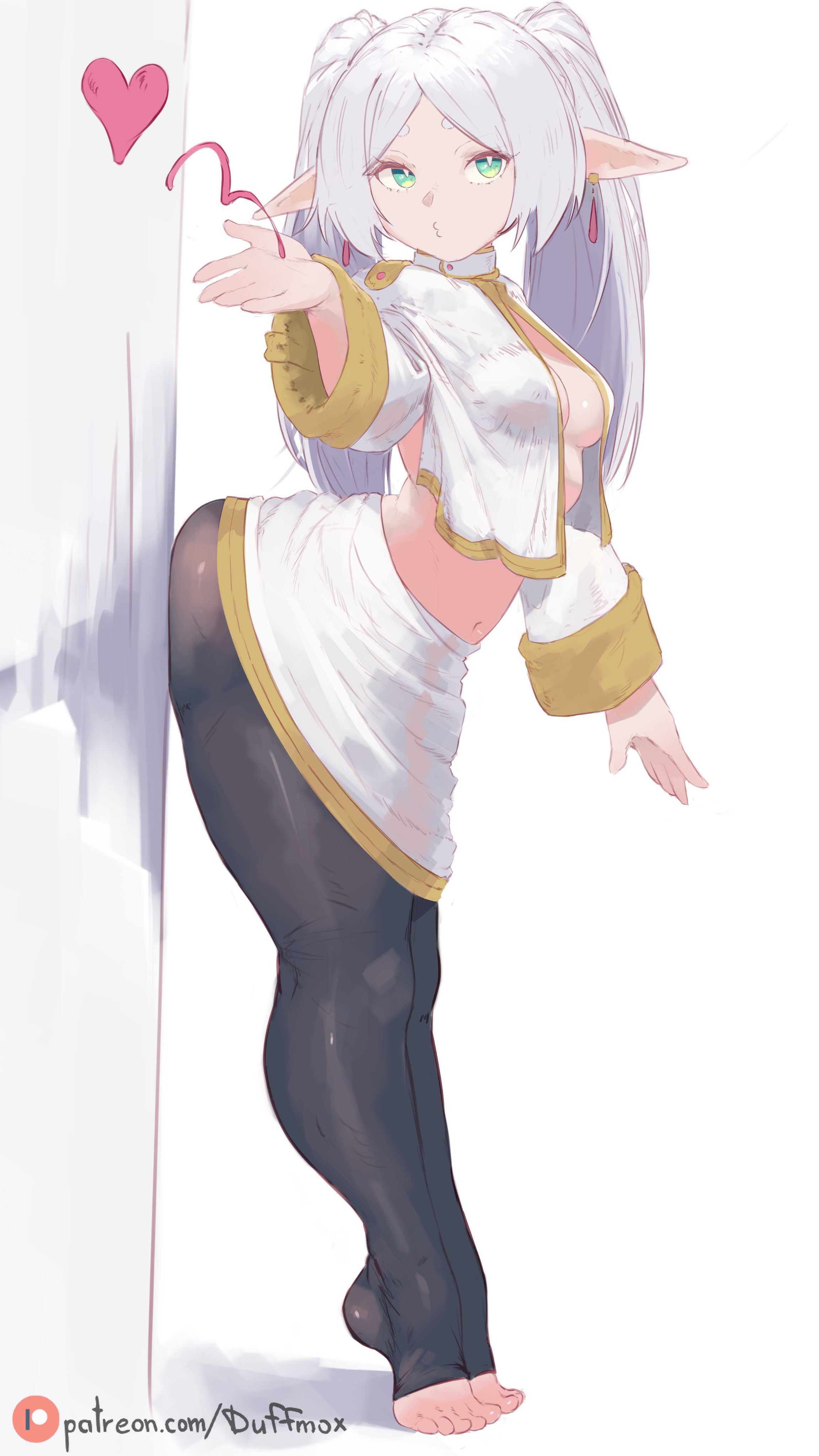ass, breasts, duffmox, elf ears, feet, female, frieren, frieren beyond journey's end, hair, lips, solo, sousou no frieren, thick, thick ass, thick butt, thick hips, thick legs, thick thighs, white hair, wide ass, wide hipped female, wide hips, wide thighs