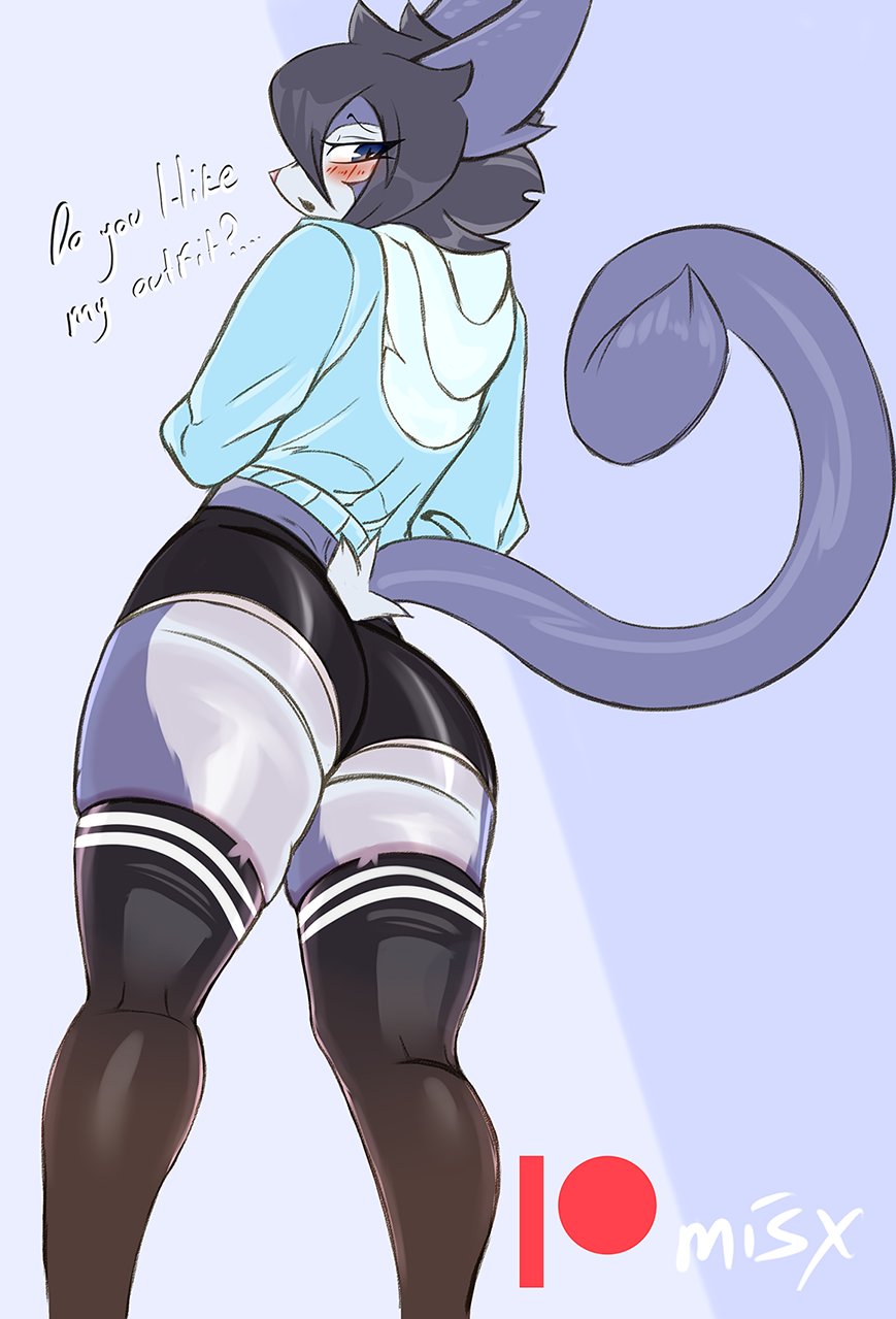 1boy, ass, crossdressing, crossdressing (mtf), crossdressing male, feline, femboy, gay, gay male, homosexual, homosexual male, horny femboy, male, male only, male penetrated, male/male, misx, shorts, solo, thigh socks