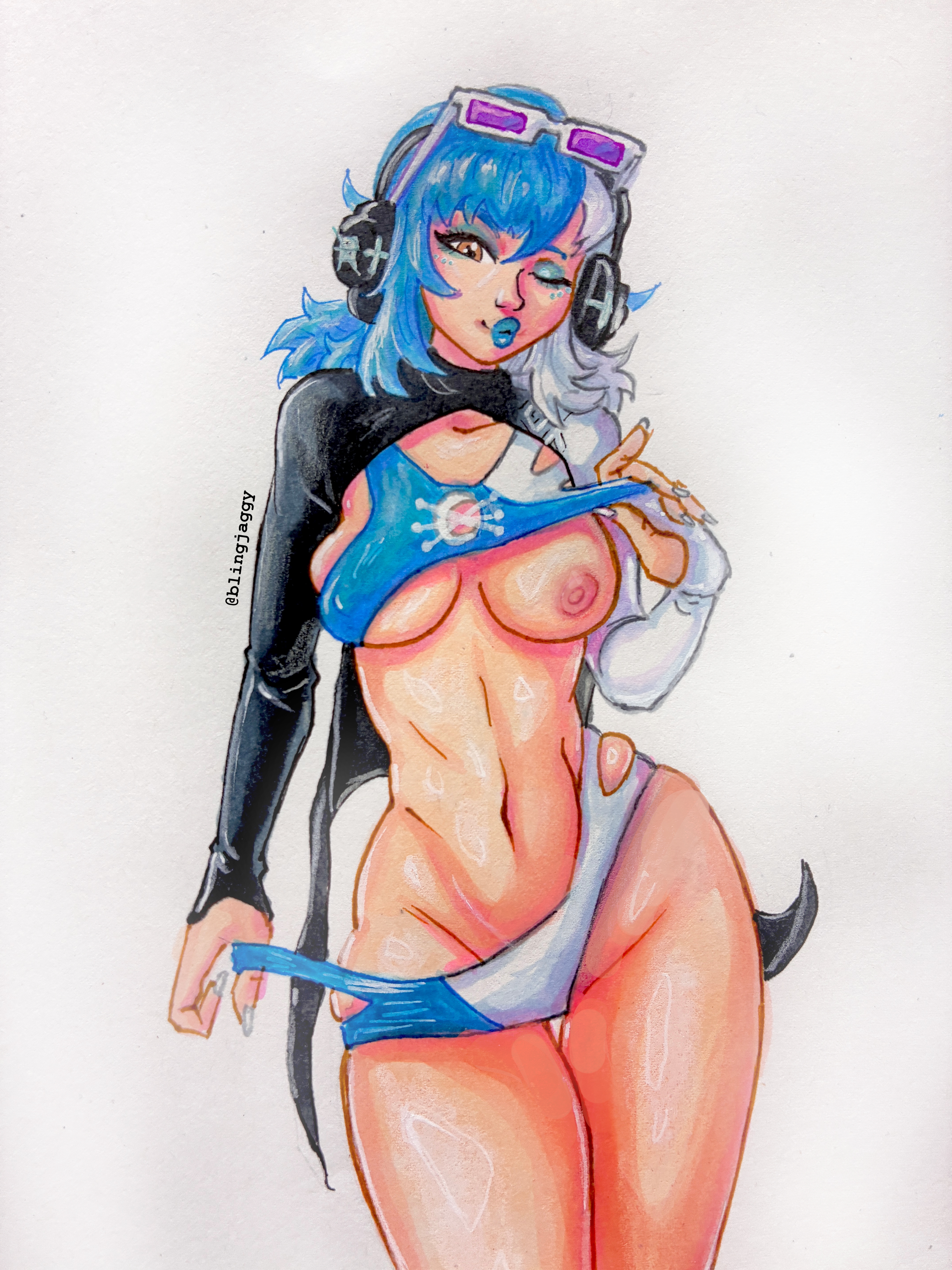 1girls, blingjaggy, breasts, female, female only, light-skinned female, luna snow, luna snow (cool summer), luna snow (marvel rivals), marvel, marvel comics, marvel rivals, solo, solo female