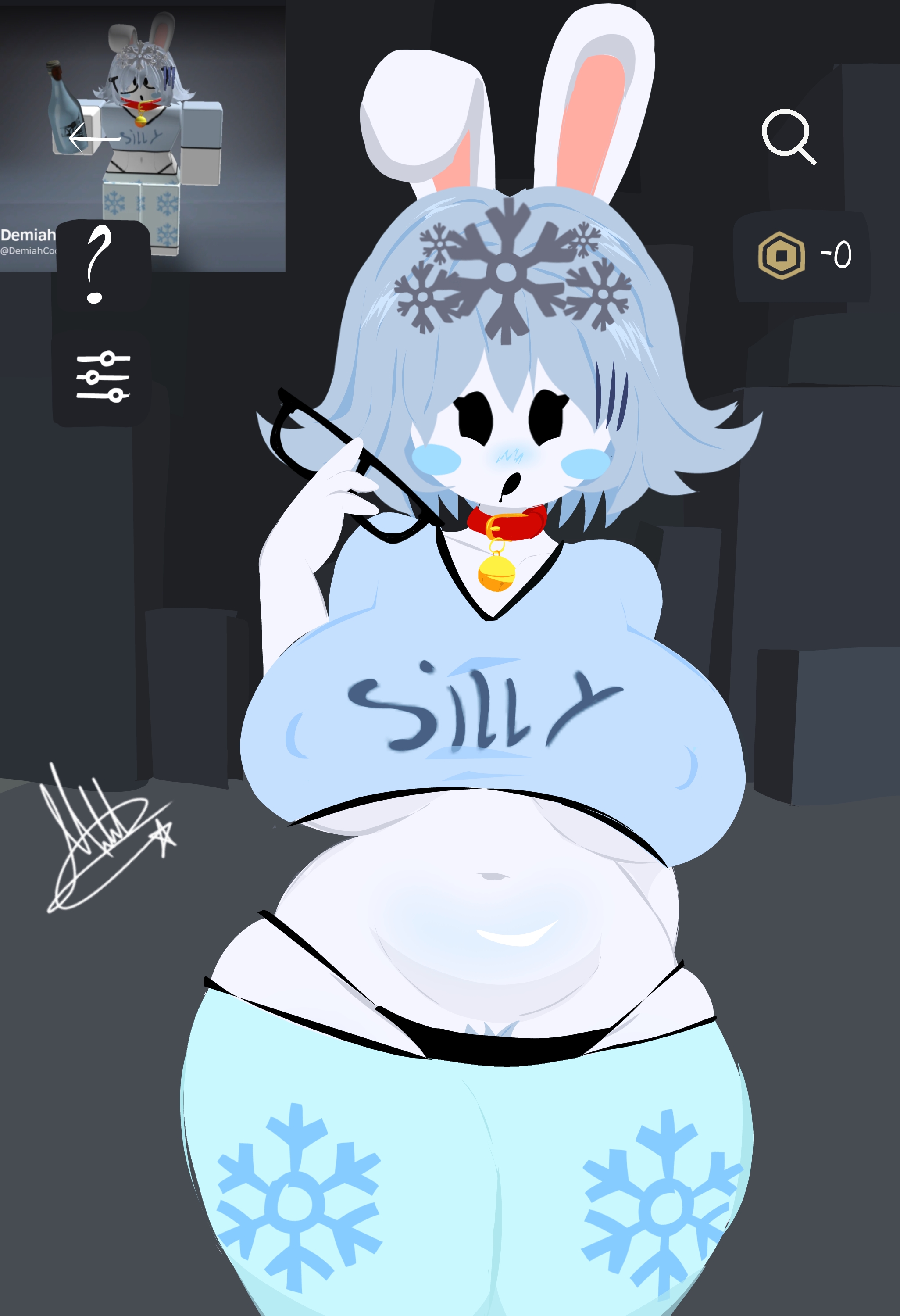 2d, background, breasts, dainai (roblox), digital art, digital drawing, digital media, digital painting, female, female only, reference image, roblox, roblox avatar, robloxian, shawmel, tagme, thighs