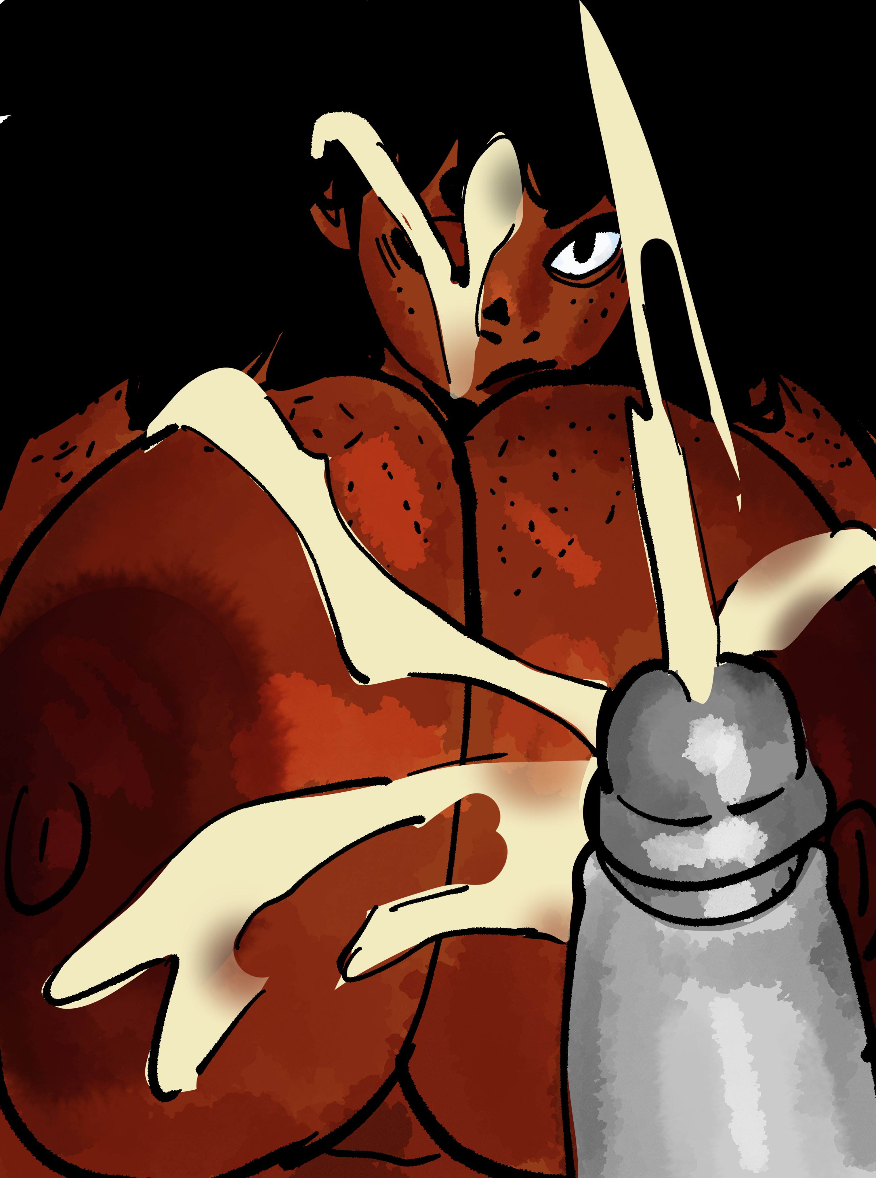 1boy, 1girls, 2025, 2d (artwork), afro, anonymous male, areolae, breasts, cum, cum on breasts, cum on face, dark-skinned female, digital drawing (artwork), female, freckles, freckles on breasts, freckles on face, freckles on shoulders, henfent, huge breasts, long-haired female, male, nipples, one eye closed, penis, winona (hentae)