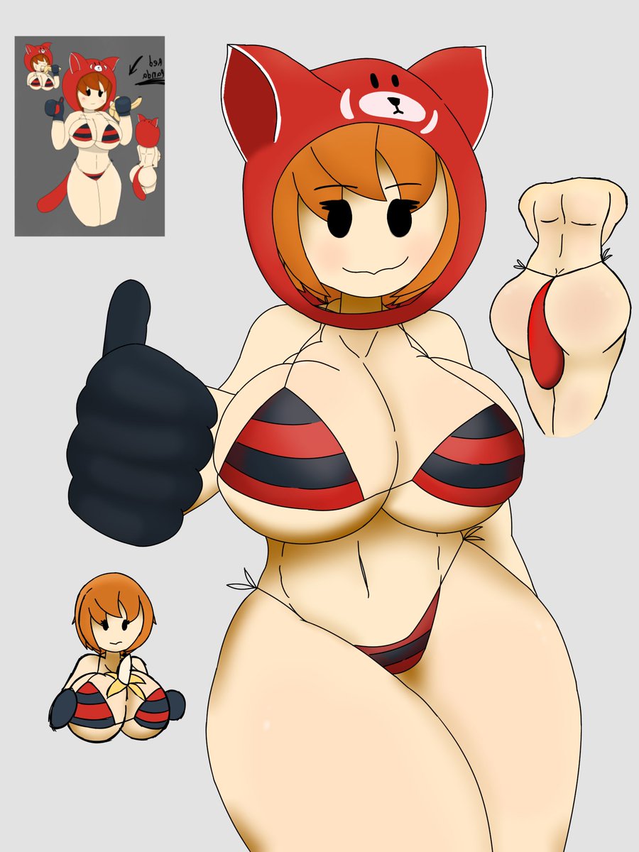 1girls animal_hood arsenal_(rolve) ass banana big_breasts bikini breasts gloves hood hood_up missingno_(artist) red_panda_(rolve) reference_image roblox roblox_game robloxian rolve source_request swimsuit tagme tail thick_thighs thighs thumbs_up