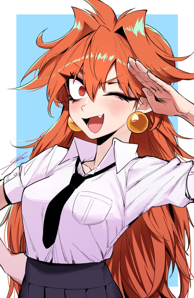 1girls, female, j.k., jdotkdot5, lina inverse, no nostrils, no source, orange eyes, orange hair, slayers, small nose, tagme